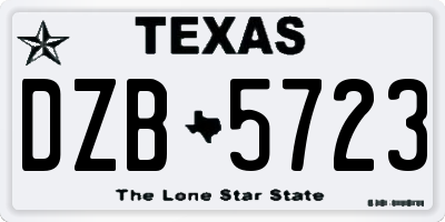 TX license plate DZB5723