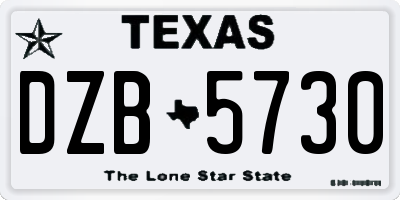 TX license plate DZB5730