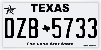 TX license plate DZB5733