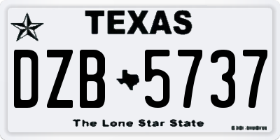 TX license plate DZB5737