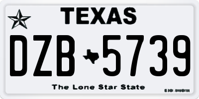 TX license plate DZB5739