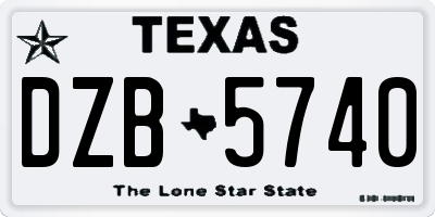 TX license plate DZB5740