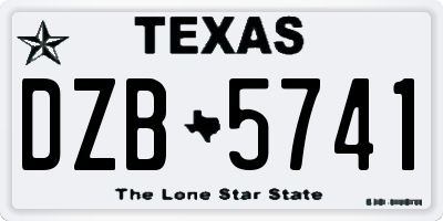TX license plate DZB5741