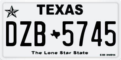 TX license plate DZB5745