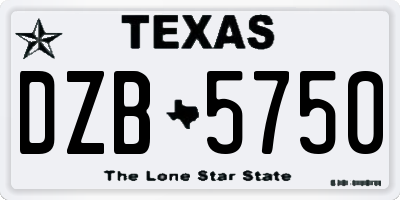 TX license plate DZB5750