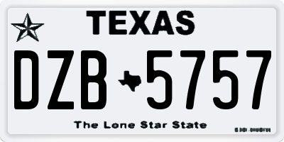 TX license plate DZB5757