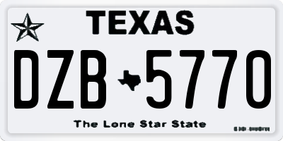 TX license plate DZB5770