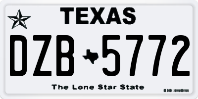 TX license plate DZB5772