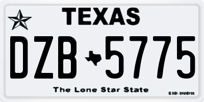 TX license plate DZB5775