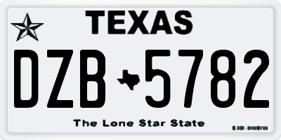 TX license plate DZB5782