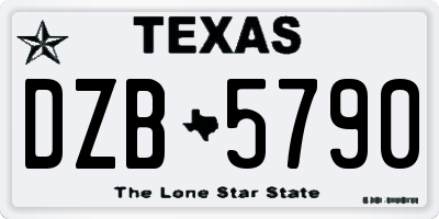 TX license plate DZB5790