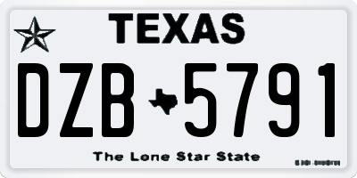 TX license plate DZB5791