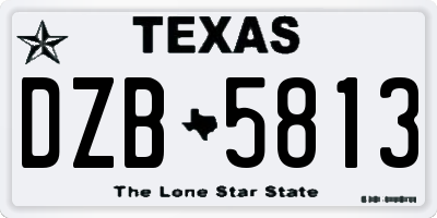 TX license plate DZB5813