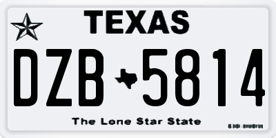 TX license plate DZB5814