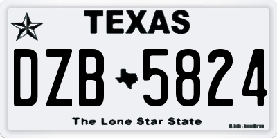 TX license plate DZB5824