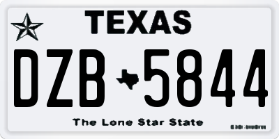 TX license plate DZB5844