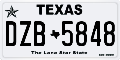 TX license plate DZB5848
