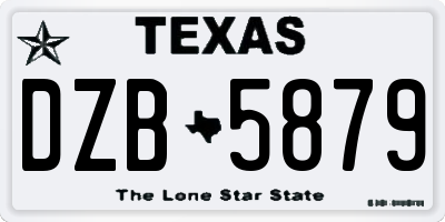 TX license plate DZB5879