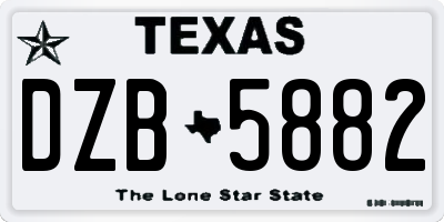 TX license plate DZB5882