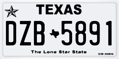 TX license plate DZB5891
