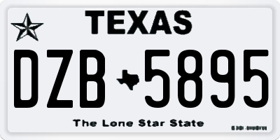 TX license plate DZB5895