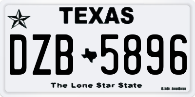 TX license plate DZB5896