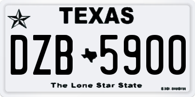 TX license plate DZB5900