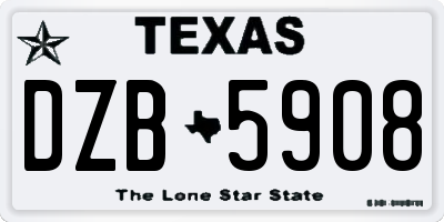 TX license plate DZB5908