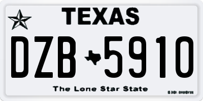 TX license plate DZB5910