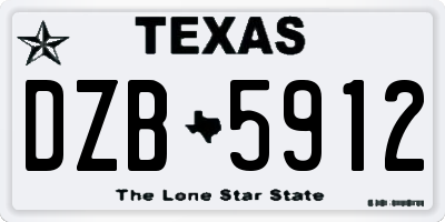 TX license plate DZB5912