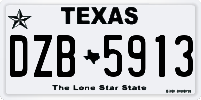 TX license plate DZB5913
