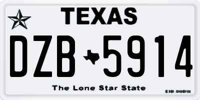TX license plate DZB5914