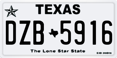 TX license plate DZB5916