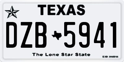 TX license plate DZB5941