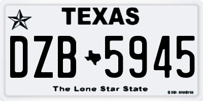 TX license plate DZB5945