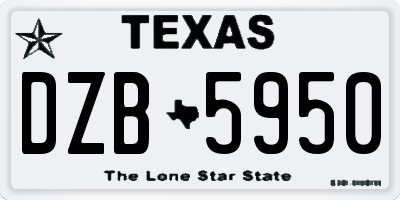 TX license plate DZB5950
