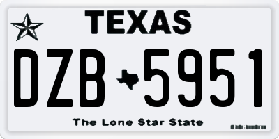 TX license plate DZB5951