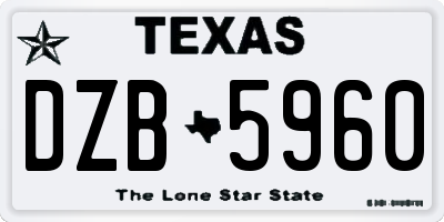 TX license plate DZB5960