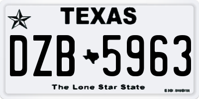TX license plate DZB5963
