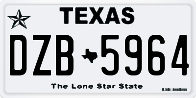 TX license plate DZB5964