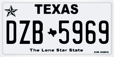 TX license plate DZB5969