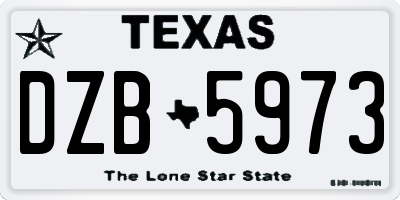 TX license plate DZB5973