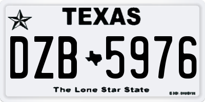 TX license plate DZB5976