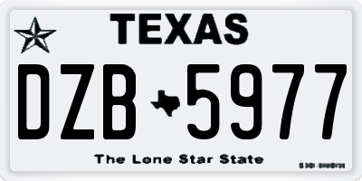 TX license plate DZB5977