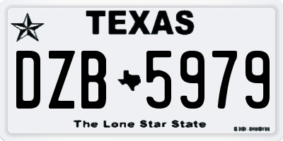 TX license plate DZB5979