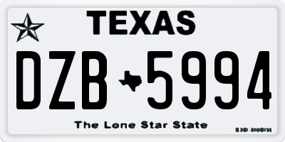TX license plate DZB5994