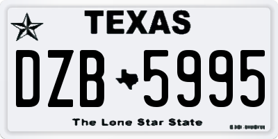 TX license plate DZB5995