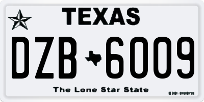 TX license plate DZB6009