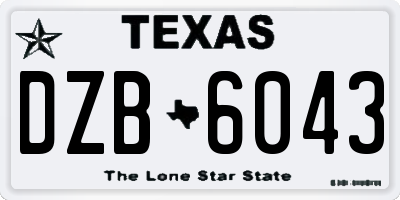 TX license plate DZB6043