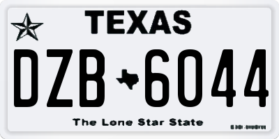 TX license plate DZB6044